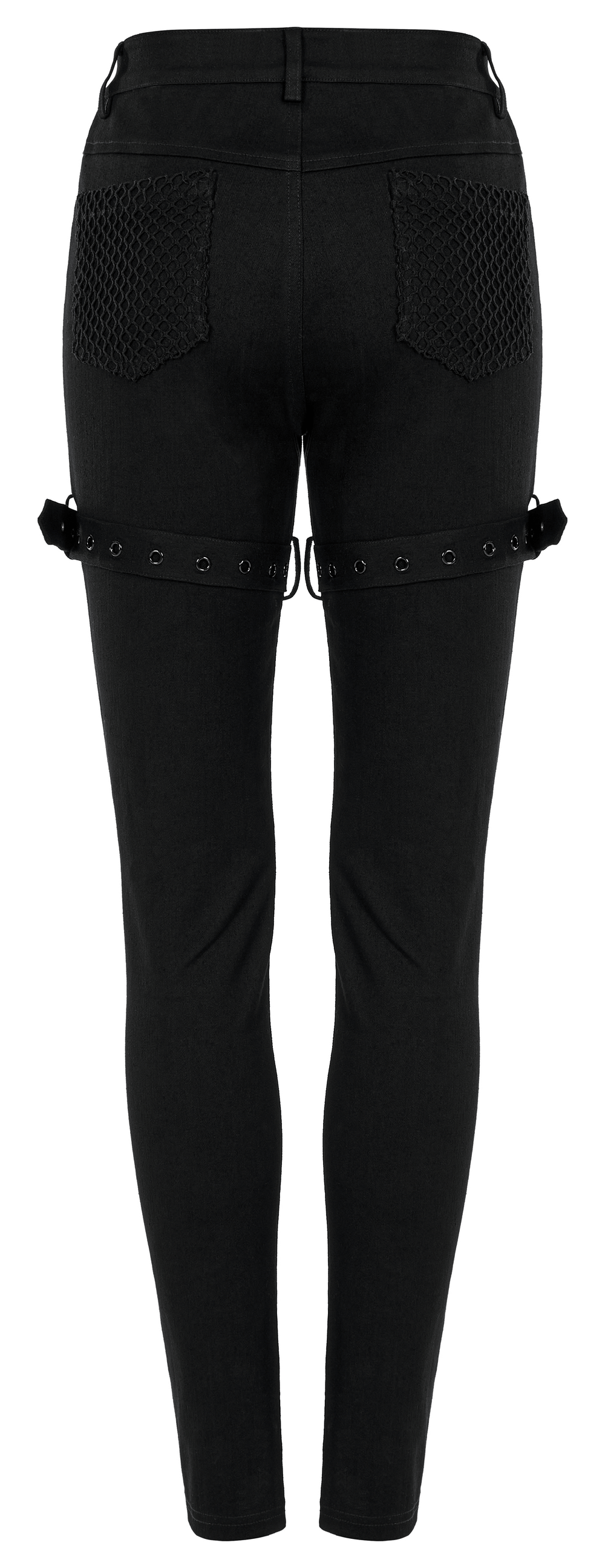 Stylish Gothic Trousers with Mesh Inserts for Women