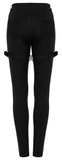 Stylish Gothic Trousers with Mesh Inserts for Women