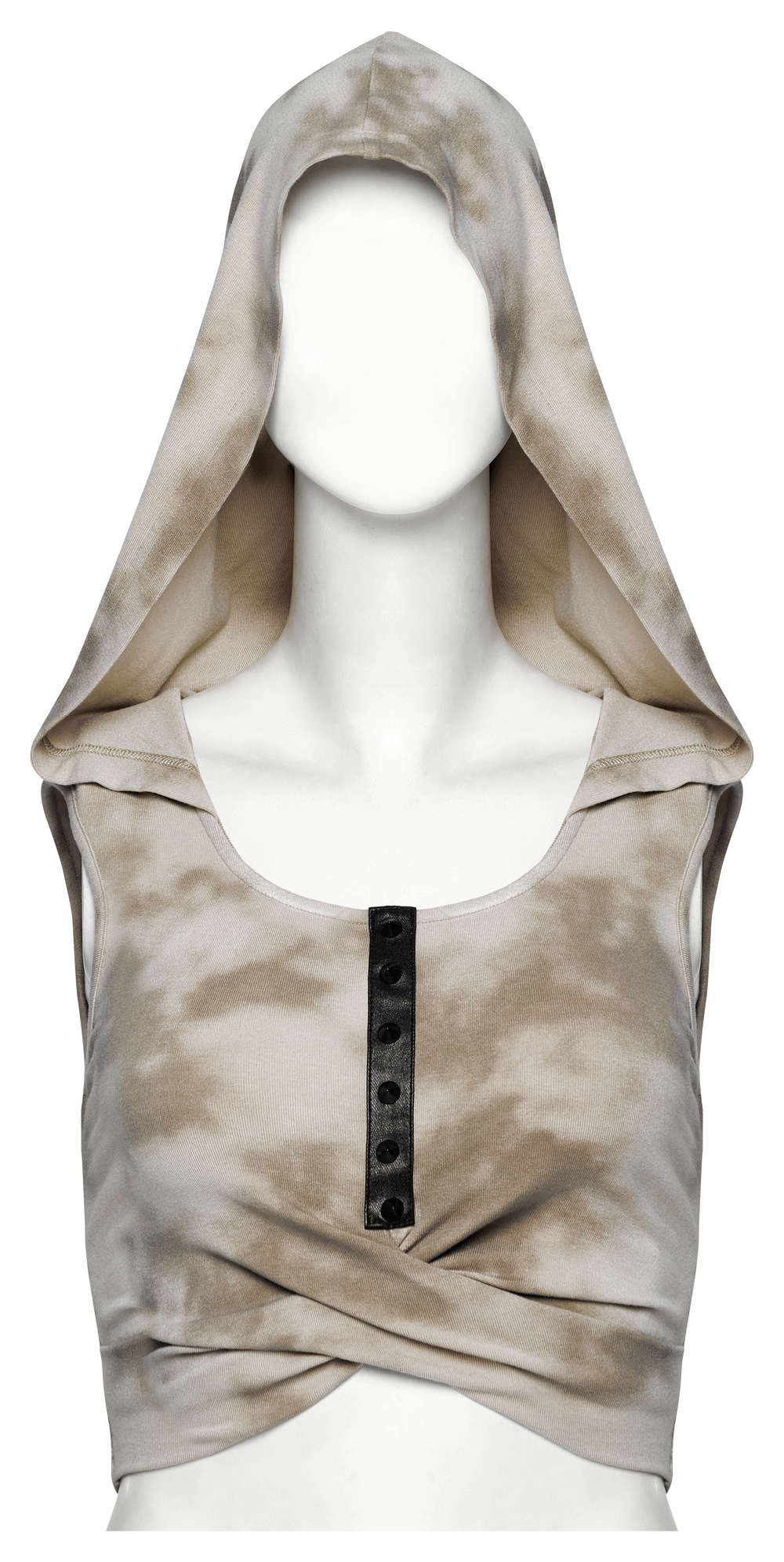 Stylish Hooded Crop Top with Open Back Design