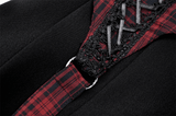 Stylish Plaid Pattern Mini Skirt with Black Buckles
