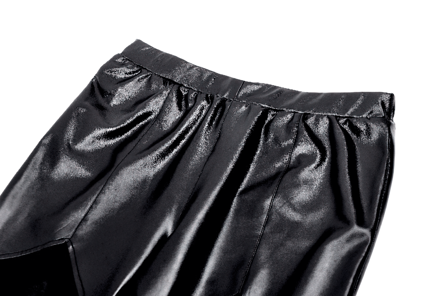 Stylish PU Leather Leggings with Sheer Mesh Details