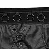 Stylish Punk Black Denim Shorts with Rivet Embellishments