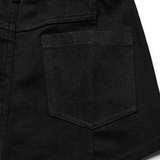 Stylish Punk Black Denim Shorts with Rivet Embellishments