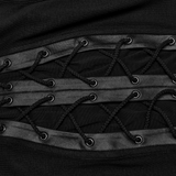 Stylish Punk Lace-up Crop Top with Mesh and Buckle