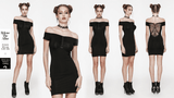 Sultry Lace Back Off-Shoulder Bodycon Dress for Women