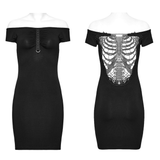 Sultry Lace Back Off-Shoulder Bodycon Dress for Women