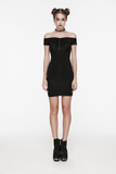Sultry Lace Back Off-Shoulder Bodycon Dress for Women