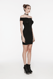 Sultry Lace Back Off-Shoulder Bodycon Dress for Women