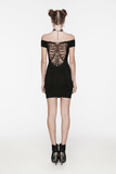 Sultry Lace Back Off-Shoulder Bodycon Dress for Women