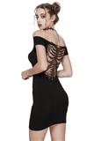 Sultry Lace Back Off-Shoulder Bodycon Dress for Women