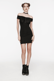 Sultry Lace Back Off-Shoulder Bodycon Dress for Women