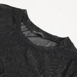 Sultry PU Leather Short-Sleeved Crop Top for Women