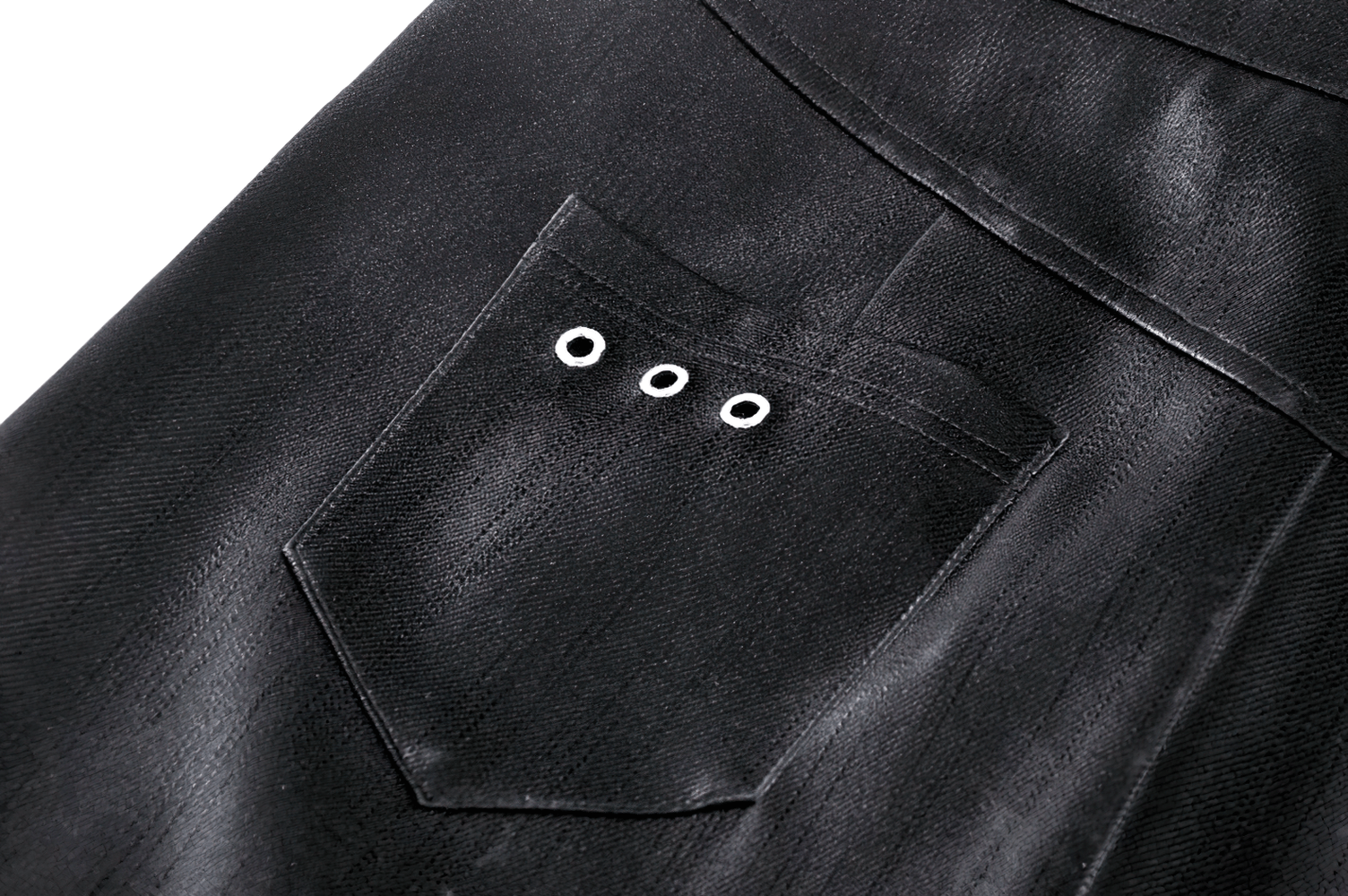 Synthetic Leather Asymmetrical Skirt with Buckles