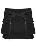 Techwear Punk Skirt with Functional Pockets and Zippers