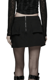 Techwear Punk Skirt with Functional Pockets and Zippers