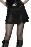 Techwear Punk Skirt with Functional Pockets and Zippers