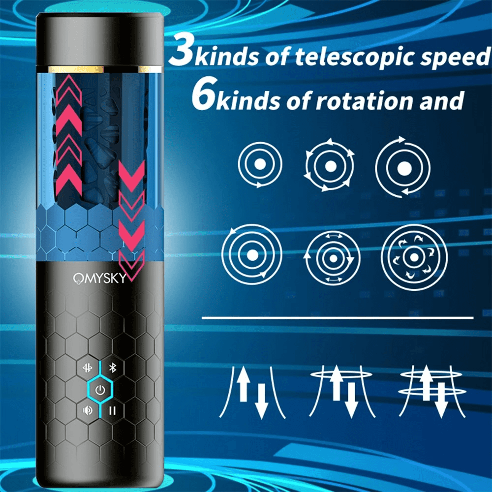Telescopic Rotating Male Masturbator / Blowjob Sex Toy