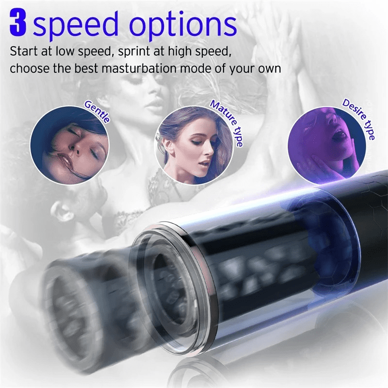 Telescopic Rotating Male Masturbator / Blowjob Sex Toy