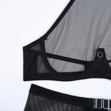 Transparent Mesh Lingerie With Bra And Panties / Women's Exotic 4-Piece Underwear Set - EVE's SECRETS