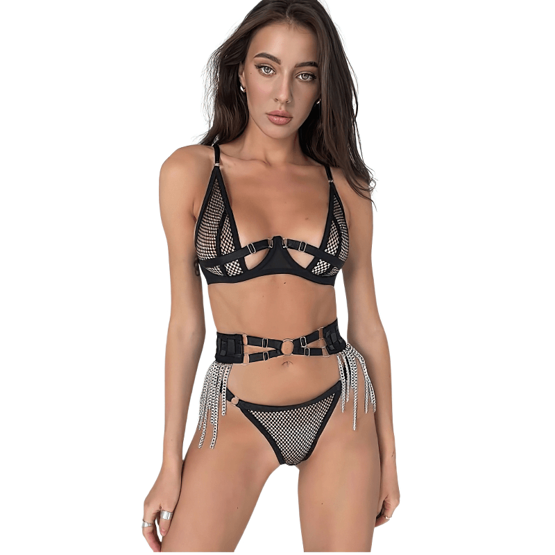 Transparent Underwear for Women / Erotic Fishnet Lingerie / Mesh Push Up Bra - EVE's SECRETS