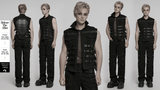 Trendy Cyberpunk Black Vest with Armored Back Panel