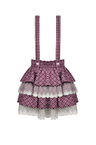 Trendy Pink Kawaii Pleated Skirt with Delicate Lace Details