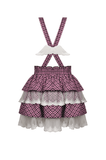 Trendy Pink Kawaii Pleated Skirt with Delicate Lace Details