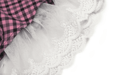 Trendy Pink Kawaii Pleated Skirt with Delicate Lace Details
