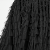 Tulle Layered Skirt Shorts with Punk Studs and Skull Details