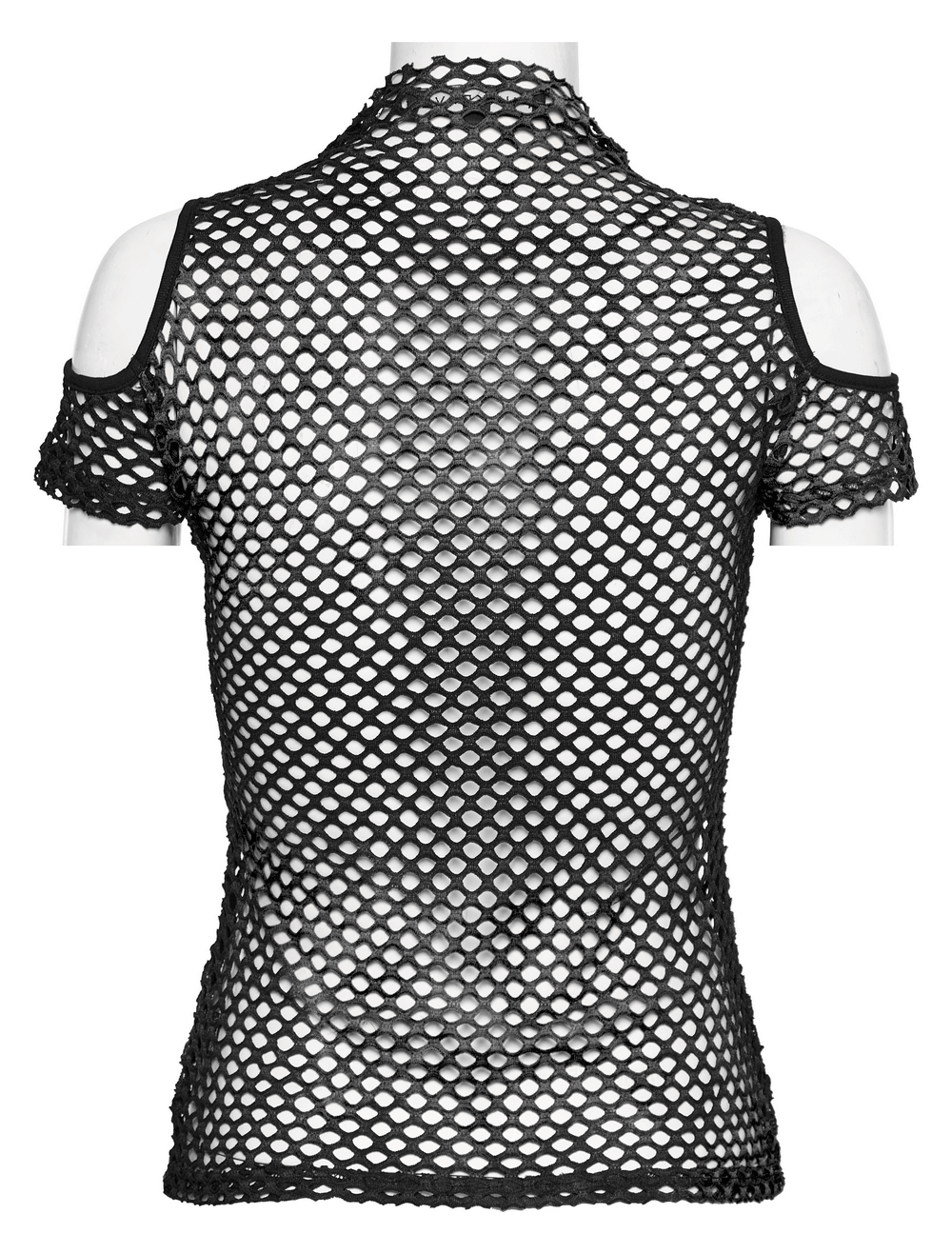 Urban Chic Black Sheer Off-Shoulder Mesh T-shirt