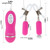 Vibrating Nipple Clamps with Wired Remote Control / Adult Sex Toys - EVE's SECRETS