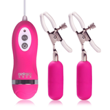 Vibrating Nipple Clamps with Wired Remote Control / Adult Sex Toys - EVE's SECRETS