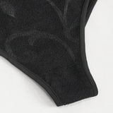 Vintage Cutout One-Piece Swimsuit - Gothic Elegance