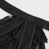 Vintage Cutout One-Piece Swimsuit - Gothic Elegance