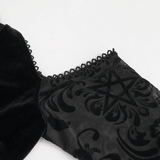Vintage Velvet Halter Neck Top With Sexy Open Shoulders