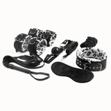 BDSM Bondage 7pcs Kit for Adult Sex Games / Handcuff Footcuff Whip Rope Blindfold Gag Neck Cuff - EVE's SECRETS