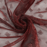 Wine Red Irregular Layered Mesh Skirt for Women