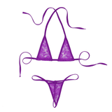 Women's Transparent Halterneck Mini Bikini / Bra with T-back G-String / Female Sexy Lingerie - EVE's SECRETS