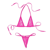 Women's Transparent Halterneck Mini Bikini / Bra with T-back G-String / Female Sexy Lingerie - EVE's SECRETS