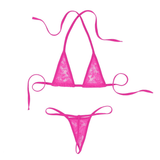 Women's Transparent Halterneck Mini Bikini / Bra with T-back G-String / Female Sexy Lingerie - EVE's SECRETS