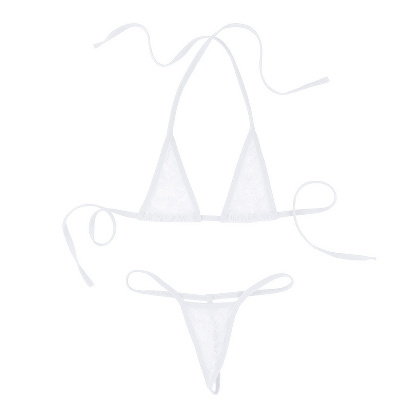 Women's Transparent Halterneck Mini Bikini / Bra with T-back G-String / Female Sexy Lingerie - EVE's SECRETS
