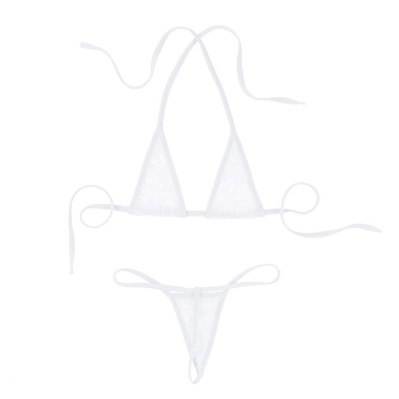 Women's Transparent Halterneck Mini Bikini / Bra with T-back G-String / Female Sexy Lingerie - EVE's SECRETS