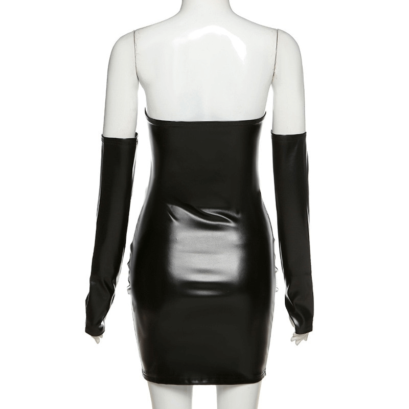 Women's Backless Off-the-Shoulder Mini Dress with Detachable Sleeves / Female Sexy Outfits - EVE's SECRETS