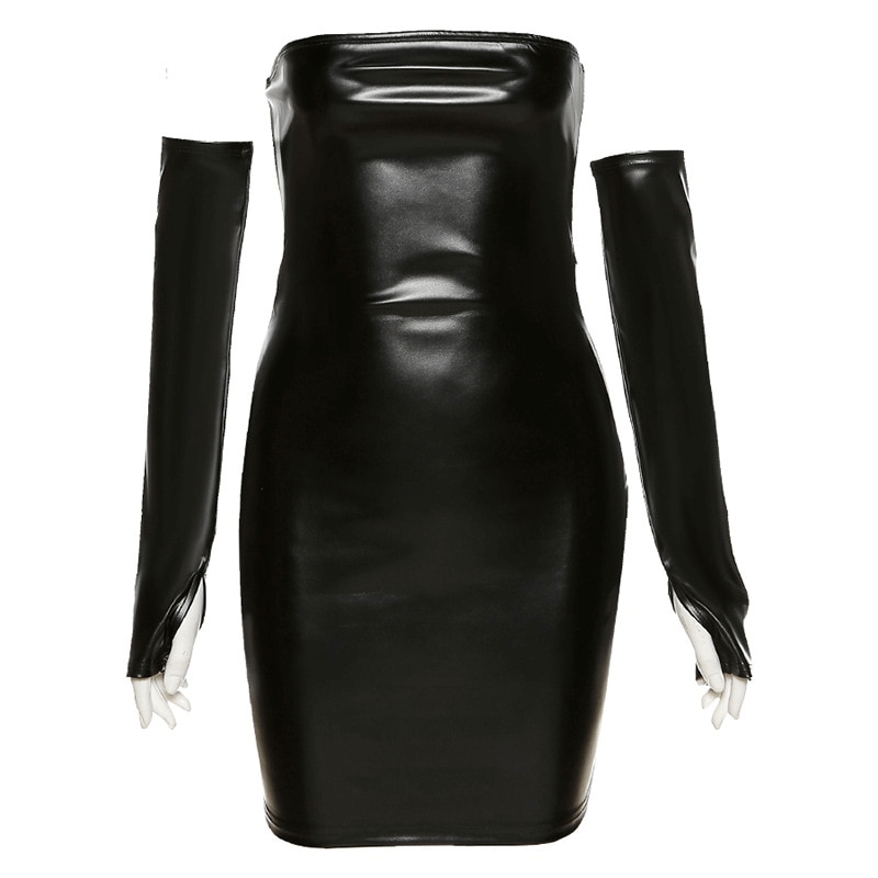 Women's Backless Off-the-Shoulder Mini Dress with Detachable Sleeves / Female Sexy Outfits - EVE's SECRETS