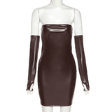 Women's Backless Off-the-Shoulder Mini Dress with Detachable Sleeves / Female Sexy Outfits - EVE's SECRETS