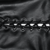 Women's Black Faux Leather Punk Vest with Rivet Accents