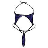 Women's Erotic Mermaid Swimsuit with Fish Scale Pattern / Shiny Metallic Micro Sling Monokini - EVE's SECRETS