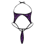 Women's Erotic Mermaid Swimsuit with Fish Scale Pattern / Shiny Metallic Micro Sling Monokini - EVE's SECRETS