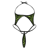 Women's Erotic Mermaid Swimsuit with Fish Scale Pattern / Shiny Metallic Micro Sling Monokini - EVE's SECRETS