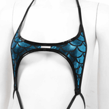 Women's Erotic Mermaid Swimsuit with Fish Scale Pattern / Shiny Metallic Micro Sling Monokini - EVE's SECRETS